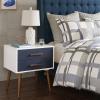 Gualiy Solid Wood Storage Nightstand with 2 Drawers, White Bedside Tables, Easy to Assembly view 1