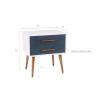 Gualiy Solid Wood Storage Nightstand with 2 Drawers, White Bedside Tables, Easy to Assembly view 2