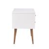 Gualiy Solid Wood Storage Nightstand with 2 Drawers, White Bedside Tables, Easy to Assembly view 4