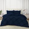 1Pcs Diamond Ruffle Duvet Cover Super Soft with Zipper Closure & Corner Ties Hotel Collection 800 Thread Count 100% Egyptian Cotton, King/California King Size (94" x 104") Inch - Navy Blue Solid view 1