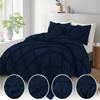 1Pcs Diamond Ruffle Duvet Cover Super Soft with Zipper Closure & Corner Ties Hotel Collection 800 Thread Count 100% Egyptian Cotton, King/California King Size (94" x 104") Inch - Navy Blue Solid view 3