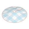 DKJlitter Christmas Tree Skirt, Baby Boy Pastel Blue Gingham Plaid Xmas Tree Skirts Mat Farmhouse Rustic Xmas Holiday Indoor Party Outdoor Decoration 30 inches view 3