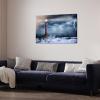YeiLnm Red Lighthouse Beam in Storm Print Picture Ocean Storm Wall Art view 2