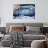 YeiLnm Red Lighthouse Beam in Storm Print Picture Ocean Storm Wall Art view 4