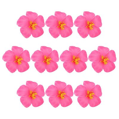 VOSAREA 10pcs Artificial Hawaiian Hibiscus Flowers for Vibrant Faux Tropical Blossoms for Home Garden and DIY Crafts Photography Prop and Option