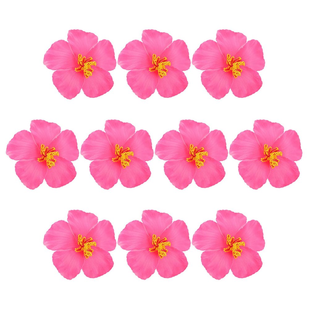 VOSAREA 10pcs Artificial Hawaiian Hibiscus Flowers for Vibrant Faux Tropical Blossoms for Home Garden and DIY Crafts Photography Prop and Option