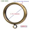 Curtain Ring Metal 28-Pcs 2.0 Inch Inner Diameter with Eyelets Fit Up to 1.7 Inch Rod Large Wire Diameter (Antique Brass-28pcs) view 3