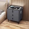 WZDHYYWS Smart Nightstand, Modern Bedside Table with Wireless Charging Station and Fingerprint Lock, Bedroom Side Table with Speaker and LED Light, Living Room Sofa Table.,Gray,3 Floors view 1