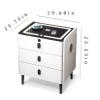WZDHYYWS Smart Nightstand, Modern Bedside Table with Wireless Charging Station and Fingerprint Lock, Bedroom Side Table with Speaker and LED Light, Living Room Sofa Table.,Gray,3 Floors view 2