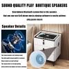 WZDHYYWS Smart Nightstand, Modern Bedside Table with Wireless Charging Station and Fingerprint Lock, Bedroom Side Table with Speaker and LED Light, Living Room Sofa Table.,Gray,3 Floors view 3