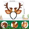 Lyrow 12 Pcs Reindeer Antlers Headbands for Adults Christmas Antlers Headband with Bells Holiday Party Gift (Brown Hair Style) view 2