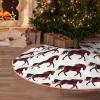 DKJlitter Christmas Tree Skirt, Buffalo Plaid Horse Rustic Country Western Xmas Tree Skirts Mat Farmhouse Rustic Xmas Holiday Indoor Party Outdoor Decoration 30 inches view 1