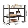DELURA Black Bookcase, Open Bookshelf - Steel and Wood Display Stand, Modern Book Shelf for Bedroom, Living Room and Home Office (Size : 50 * 20 * 36) view 2