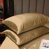 PURE ECO Soft 2 Piece Pillowcase Silk Satin Pillow Cover Standard Size, Long-Staple Soft & Silk Pillowcase for Hair and Skin, Envelope Closure(Standard 20" x 26", Gold) view 2