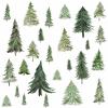 Watercolor Tree Wall Stickers Small Pine Tree Wall Decal Green Trees Wall Window Stickers Removable Forest Trees Decals Peel and Stick Small Tree Wall Decals for Bedroom Living Room view 1