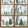 Watercolor Tree Wall Stickers Small Pine Tree Wall Decal Green Trees Wall Window Stickers Removable Forest Trees Decals Peel and Stick Small Tree Wall Decals for Bedroom Living Room view 2