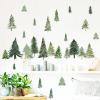 Watercolor Tree Wall Stickers Small Pine Tree Wall Decal Green Trees Wall Window Stickers Removable Forest Trees Decals Peel and Stick Small Tree Wall Decals for Bedroom Living Room view 3