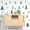Watercolor Tree Wall Stickers Small Pine Tree Wall Decal Green Trees Wall Window Stickers Removable Forest Trees Decals Peel and Stick Small Tree Wall Decals for Bedroom Living Room view 4