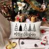 DFXSZ Christmas Pillow Covers 12x20 Inch Black Christmastree Merry Christmas Decorative White Throw Pillows Winter Decor for Home Couch view 2