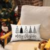 DFXSZ Christmas Pillow Covers 12x20 Inch Black Christmastree Merry Christmas Decorative White Throw Pillows Winter Decor for Home Couch view 3