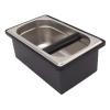 Coffee Knock Box,Espresso Dump Bin,Coffee Bin Espresso Knock Box Rubber Coffee Box with Removable Stainless Steel Ground Container for Cafe Bar(l) view 1