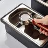 Coffee Knock Box,Espresso Dump Bin,Coffee Bin Espresso Knock Box Rubber Coffee Box with Removable Stainless Steel Ground Container for Cafe Bar(l) view 3