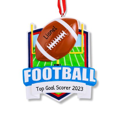 3D Football Shield Ornaments for Christmas Tree - Personalized Christmas Ornaments for Kids Football Shield Ornament 2025 - Unique Sports Ornament for Teens, Players, Coach, & Team Spirit Celebration