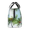 AdaNti Tropical Palm Tree print Lunch Bag Portable Insulated Reusable Tote Bag Lunch Box For Work Camping Travel Picnic view 4