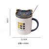 430ml hand-painted bear ceramic mug Korean version with lid spoon cute cartoon couple water cup for office home restaurant-Nine Bears (with Lid Spoon) view 2