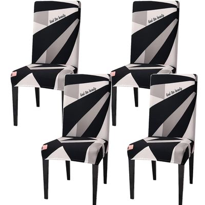 Dining Chair Covers 4 6 Pack Super Fit Stretch Short Dining Room Chair Covers, Washable Spandex Kitchen Parsons Chair Slipcovers Banquet Chair Seat Protector Slipcover (Printed-29, 4)