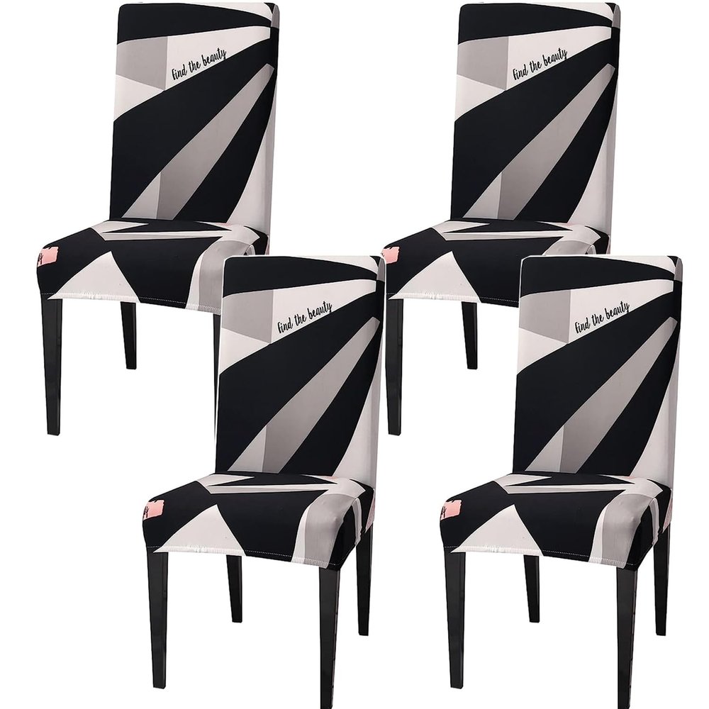 Dining Chair Covers 4 6 Pack Super Fit Stretch Short Dining Room Chair Covers, Washable Spandex Kitchen Parsons Chair Slipcovers Banquet Chair Seat Protector Slipcover (Printed-29, 4)