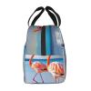 AdaNti Pink Flamingo on Beach print Lunch Bag Portable Insulated Reusable Tote Bag Lunch Box For Work Camping Travel Picnic view 4