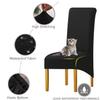 BOGUANG Waterproof XL/Oversized Dining Chair Cover, Parsons Chair Covers(Black, Set of 6(XL)) view 3