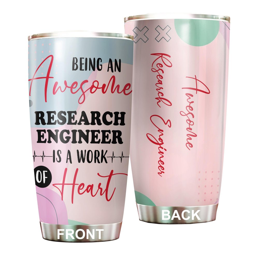 Awesome Research Engineer Tumbler Stainless Steel 20oz, Funny Research Engineer Gifts Bulk For Birthday Christmas, Research Engineer Gifts For Men Women Office Coworker Driking Coffee Cup Humor