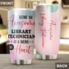 Awesome Library Technician Tumbler Stainless Steel 20oz, Funny Library Technician Gifts Bulk For Birthday Christmas, Library Technician Gifts For Men Women Office Coworker Driking Coffee Cup Humor view 4