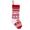 Knitted Christmas Stocking, Large Christmas Stockings Decorations, Hanging Stocking with Candy Bag Lovely Christmas Decorations Hanging Stockings for Fireplace Xmas Tree Holiday Decor(double deer) view 1