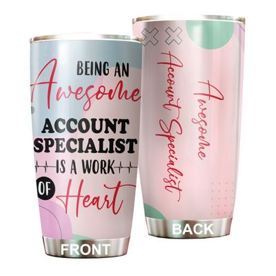Awesome Account Specialist Tumbler Stainless Steel 20oz, Funny Account Specialist Gifts Bulk For Birthday Christmas, Account Specialist Gifts For Men Women Office Coworker Driking Coffee Cup Humor