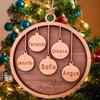 Personalized 2025 Christmas Ornaments, Customize 1-10 Names Christmas tree decoration Laser Engraved Names, Comes with a rope (1 Name, Round no decoration) view 1