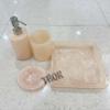 Modern Bathroom Accessories Set 4 Pcs Marble Look Bathroom Sets for Counter Top Restroom Apartment Decor Stuff Imitated Resin Kits Gift for Women and Men view 3