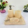Modern Bathroom Accessories Set 4 Pcs Marble Look Bathroom Sets for Counter Top Restroom Apartment Decor Stuff Imitated Resin Kits Gift for Women and Men view 4