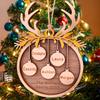 Personalized 2025 Christmas Ornaments, Customize 1-10 Names Christmas tree decoration Laser Engraved Names, Comes with a rope (10 Names, Antlers + golden foliage (most options)) view 1