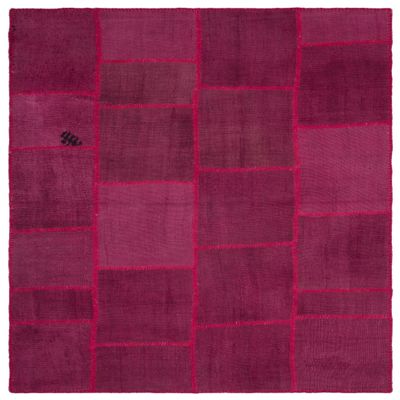 5'4" x 7'7" - 162 x 231 Cm Teselya Pink Patchwork Bohemian Wool Cotton Handmade Handknotted Vintage Turkish Area Rug for Living Room Bedroom Nursery Hallway Indoor