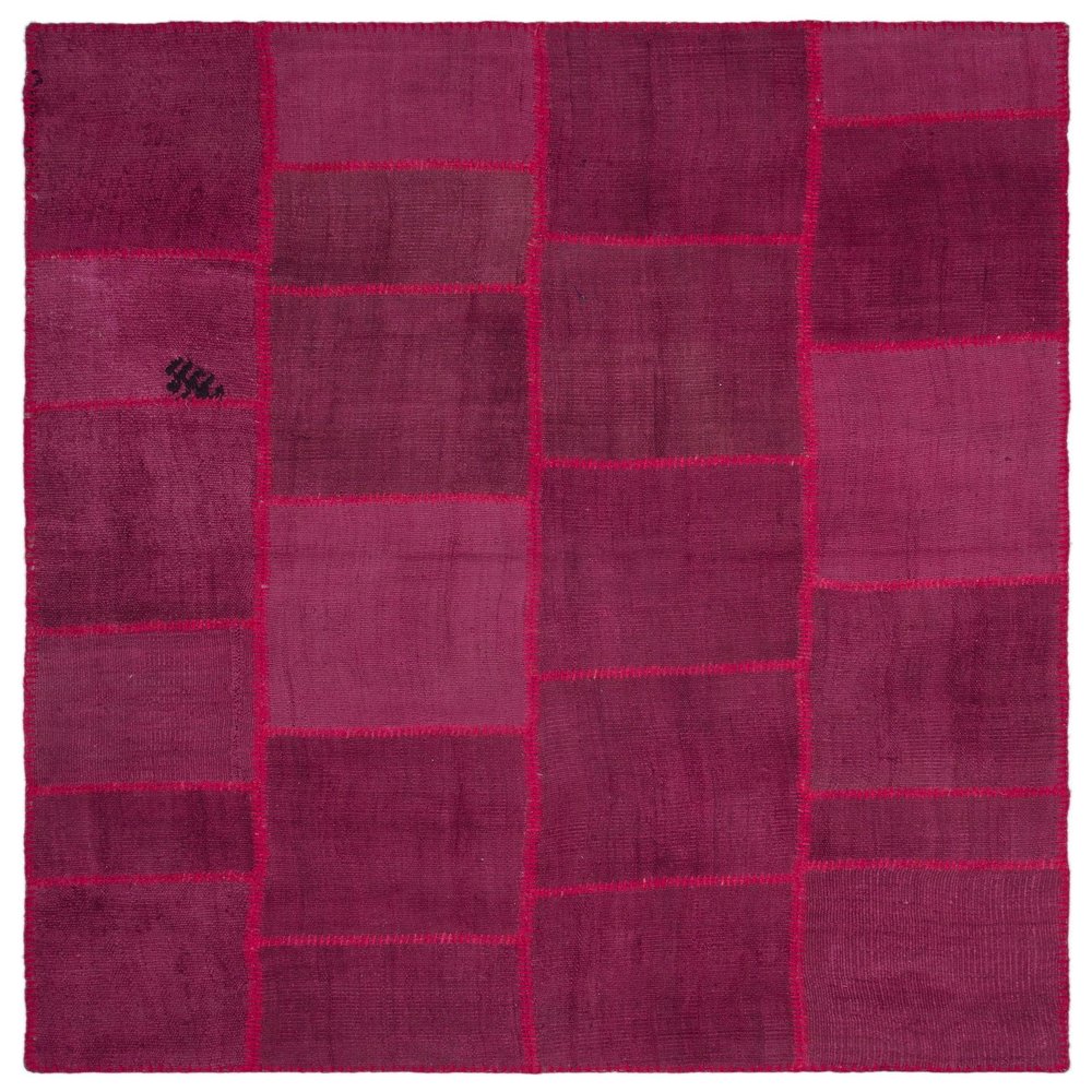 5'4" x 7'7" - 162 x 231 Cm Teselya Pink Patchwork Bohemian Wool Cotton Handmade Handknotted Vintage Turkish Area Rug for Living Room Bedroom Nursery Hallway Indoor