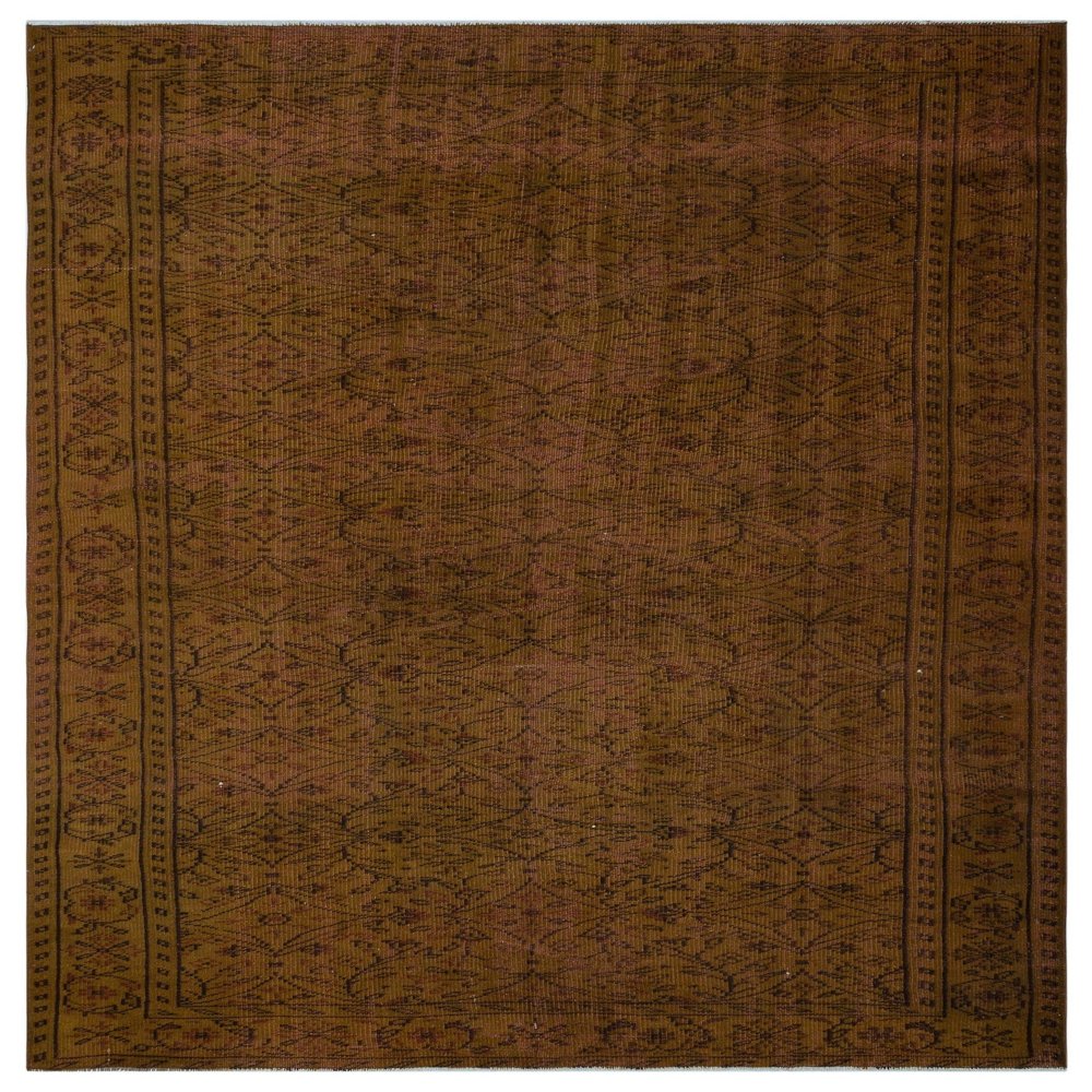 5'7" x 9'9" - 184 x 272 Cm Atina Brown Bohemian Wool Cotton Handmade Handknotted Vintage Turkish Area Rug for Living Room Bedroom Nursery Hallway Indoor