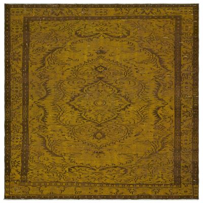 5'9" x 8'6" - 175 x 258 Cm Atina Yellow Bohemian Wool Cotton Handmade Handknotted Vintage Turkish Area Rug for Living Room Bedroom Nursery Hallway Indoor