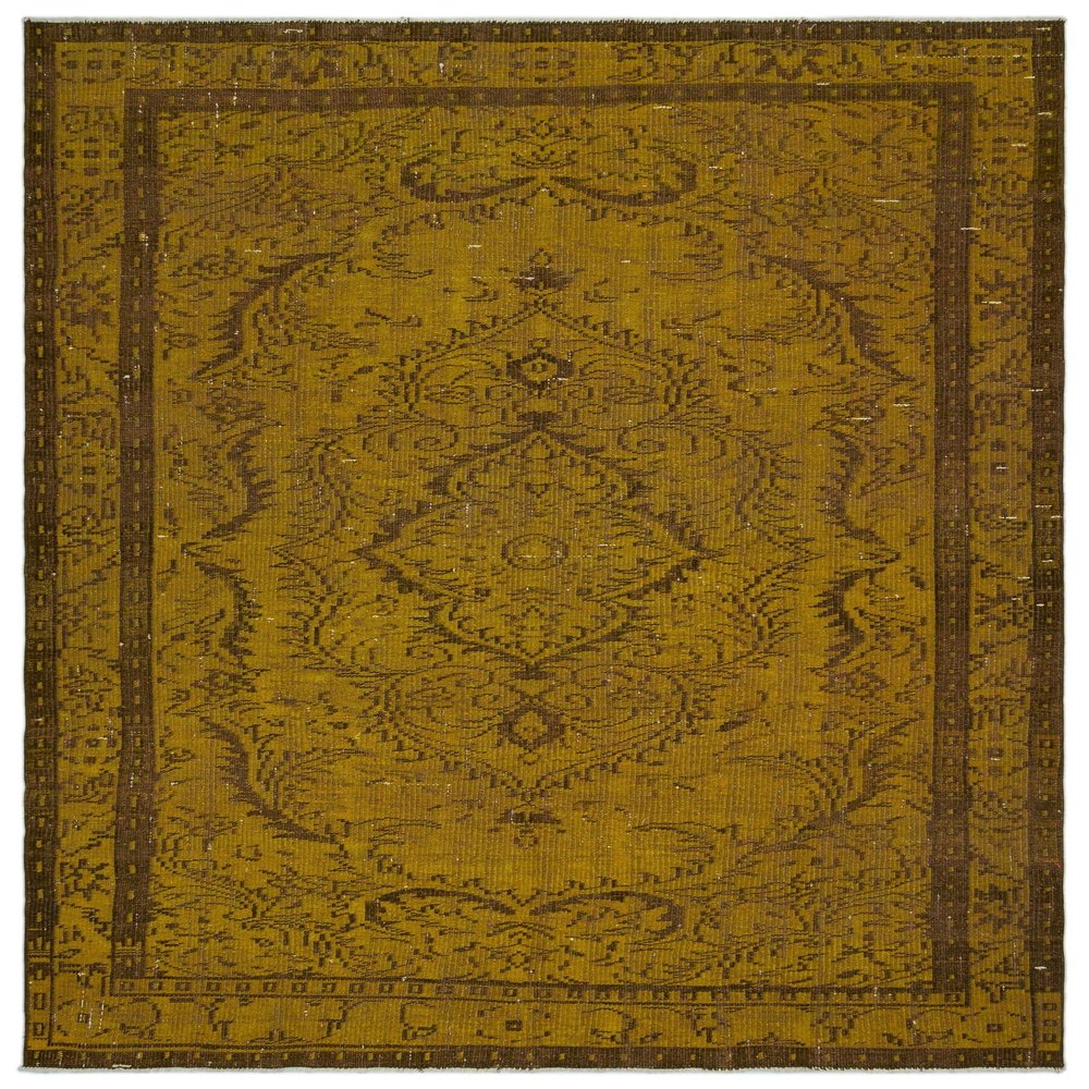 5'9" x 8'6" - 175 x 258 Cm Atina Yellow Bohemian Wool Cotton Handmade Handknotted Vintage Turkish Area Rug for Living Room Bedroom Nursery Hallway Indoor