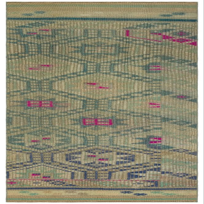 2'9" x 10'3" - 085 x 313 Cm Girit Green Geometric Bohemian Wool Cotton Handmade Handknotted Vintage Turkish Area Rug for Living Room Bedroom Nursery Hallway Indoor