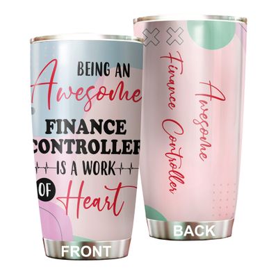 Awesome Finance Controller Tumbler Stainless Steel 20oz, Funny Finance Controller Gifts Bulk For Birthday Christmas, Finance Controller Gifts For Men Women Office Coworker Driking Coffee Cup Humor