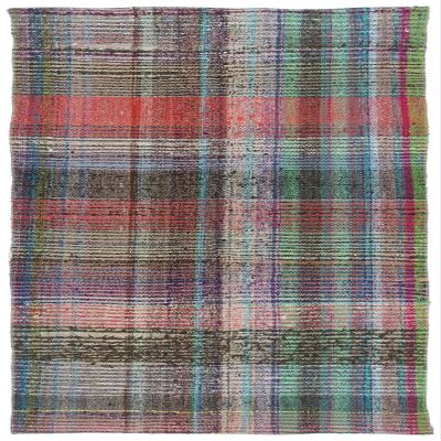 3'5" x 6'1" - 103 x 186 Cm Girit Brown Striped Bohemian Wool Cotton Handmade Handknotted Vintage Turkish Area Rug for Living Room Bedroom Nursery Hallway Indoor