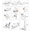 Bathroom Hardware Set Crystal Bath Towel Shelf Toilet Paper Holder Sliver Chrome Towel Bar Toilet Brush Holder Robe Hook,Hair Dryer Holder view 2